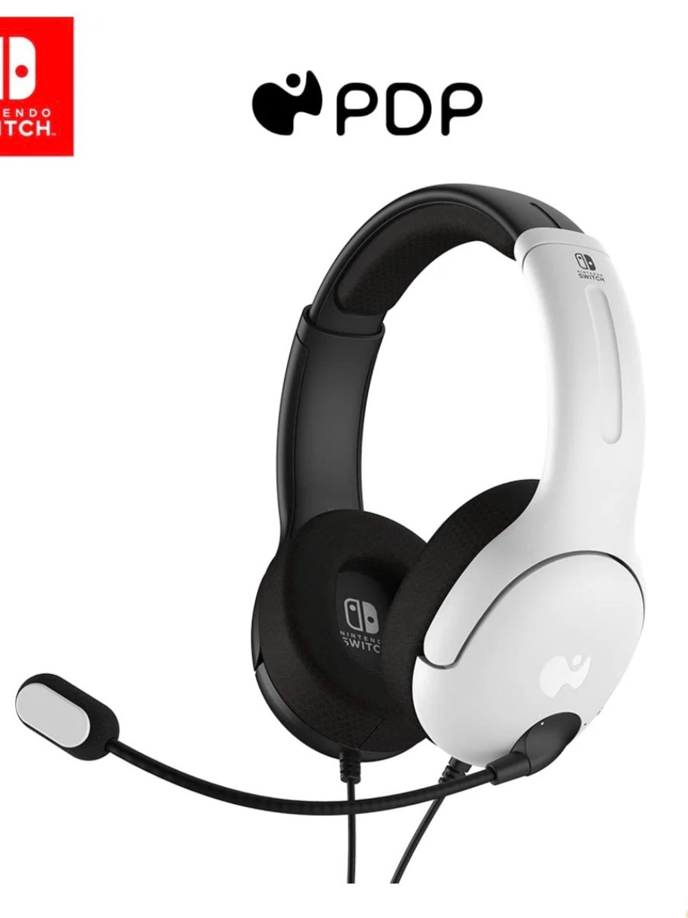Nintendo White and Black Wired Gaming Headset with Microphone